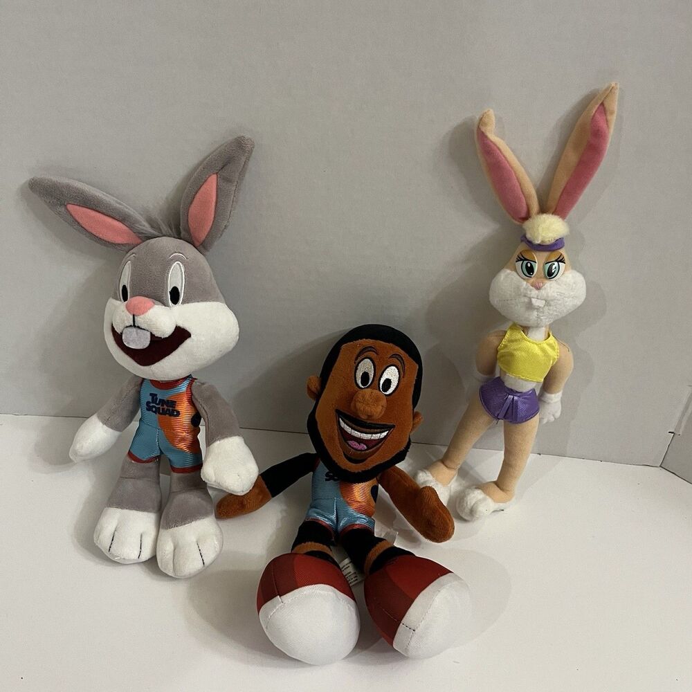 Space Jam A New Legacy Plush Lot 3 Bugs Bunny Lola LeBron James Tune Squad